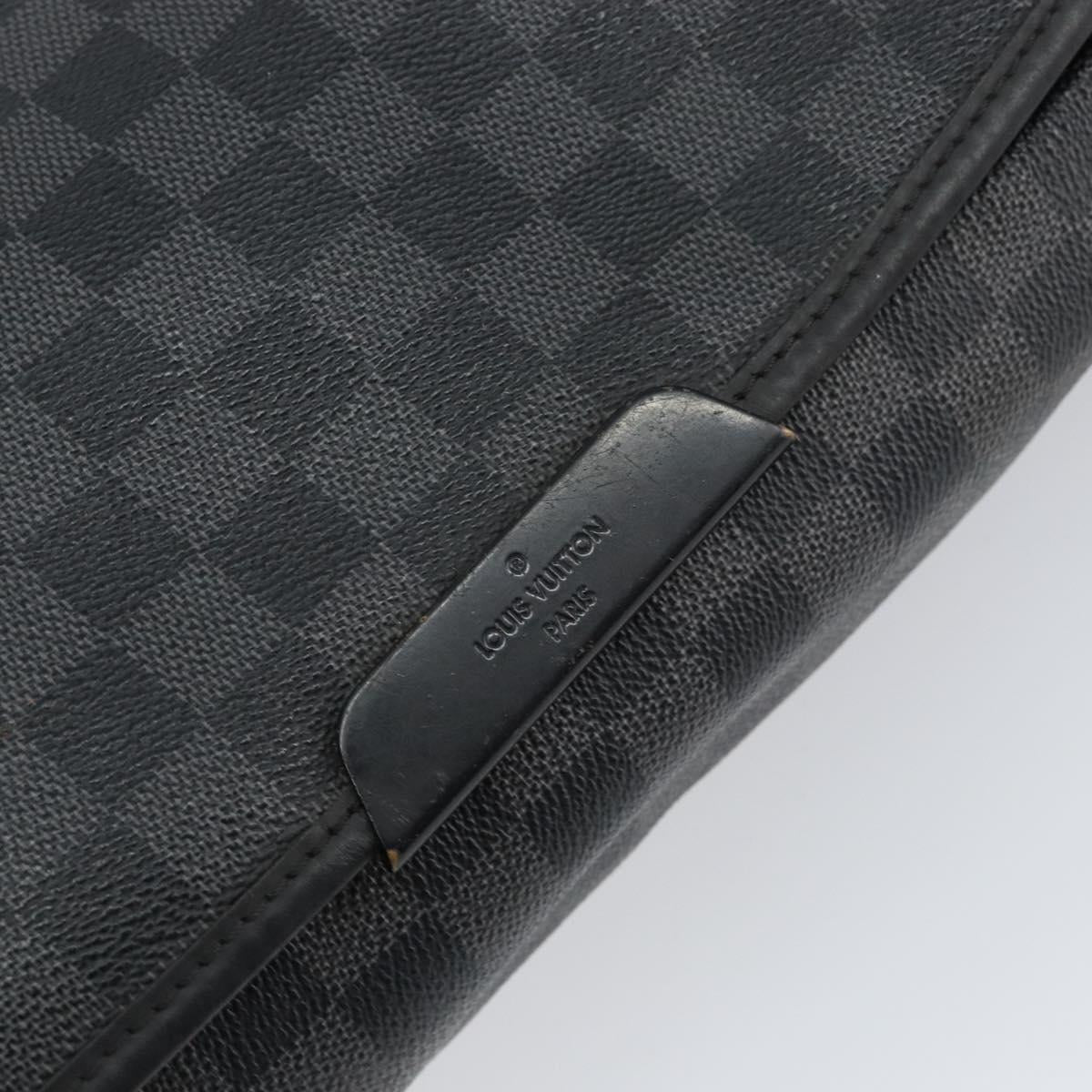 LOUIS VUITTON Damier Graphite Daniel MM Shoulder Bag N58029 LV Auth 148377