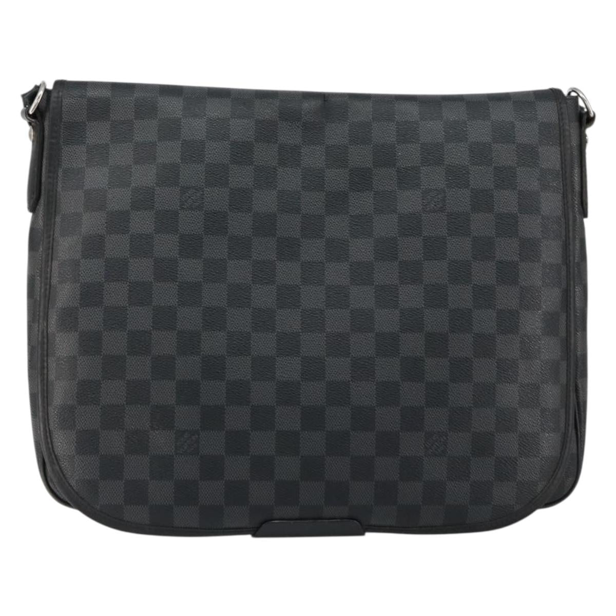 LOUIS VUITTON Damier Graphite Daniel MM Shoulder Bag N58029 LV Auth 148377