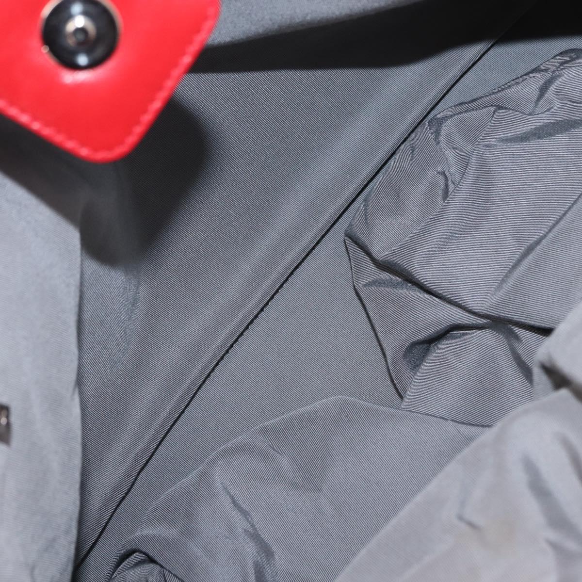 CHANEL Tote Bag Leather Red Silver CC Auth 148379