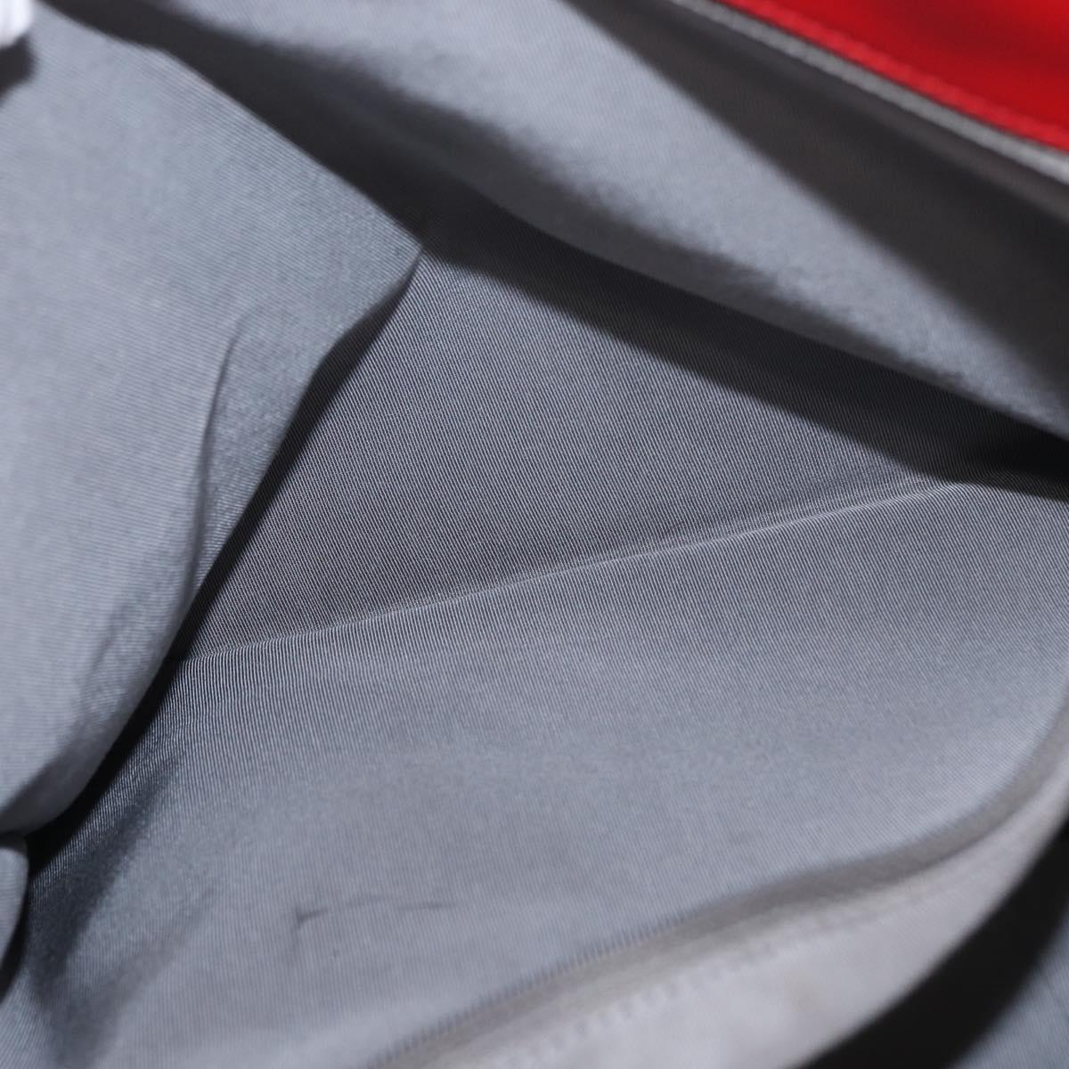 CHANEL Tote Bag Leather Red Silver CC Auth 148379