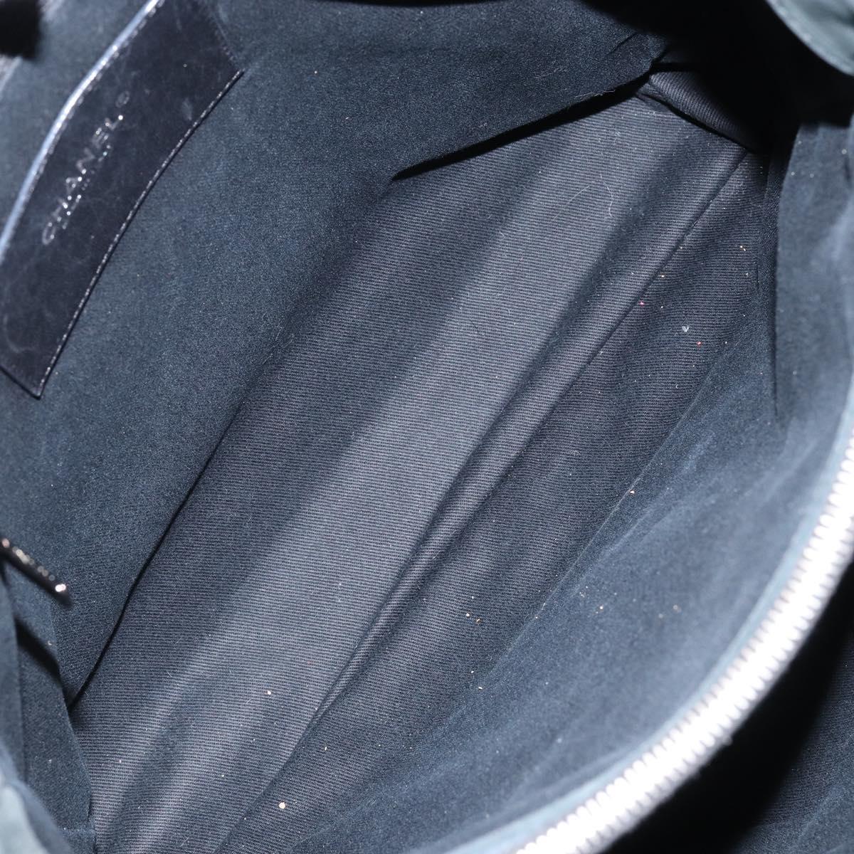 CHANEL Wild Stitch Chain Shoulder Bag Coated Canvas Green CC Auth 148380