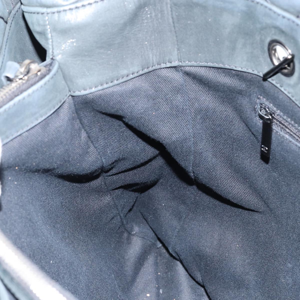 CHANEL Wild Stitch Chain Shoulder Bag Coated Canvas Green CC Auth 148380