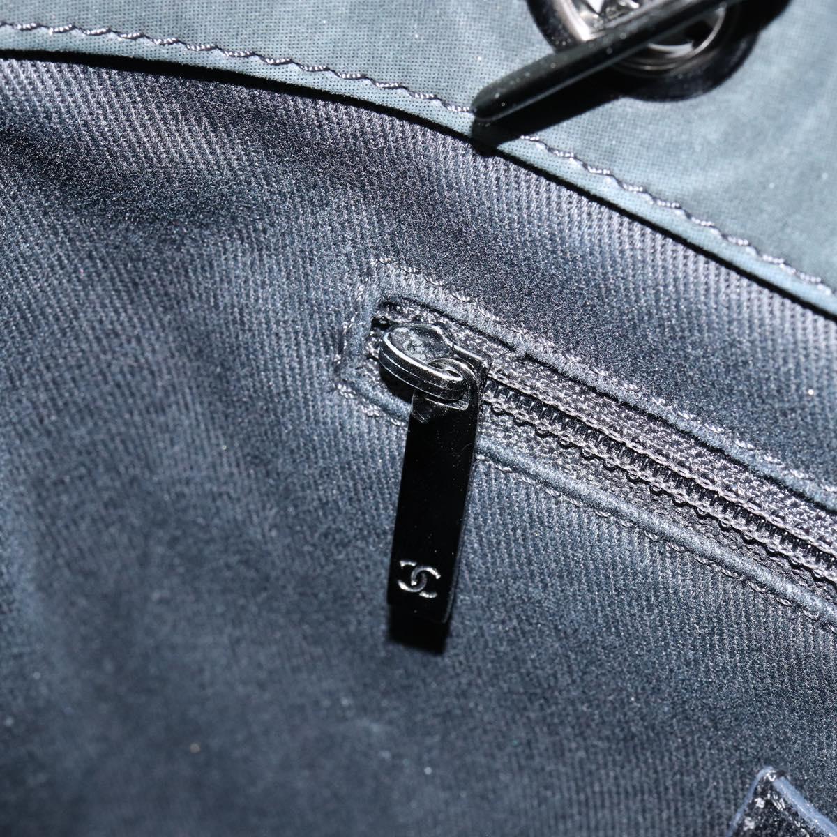 CHANEL Wild Stitch Chain Shoulder Bag Coated Canvas Green CC Auth 148380