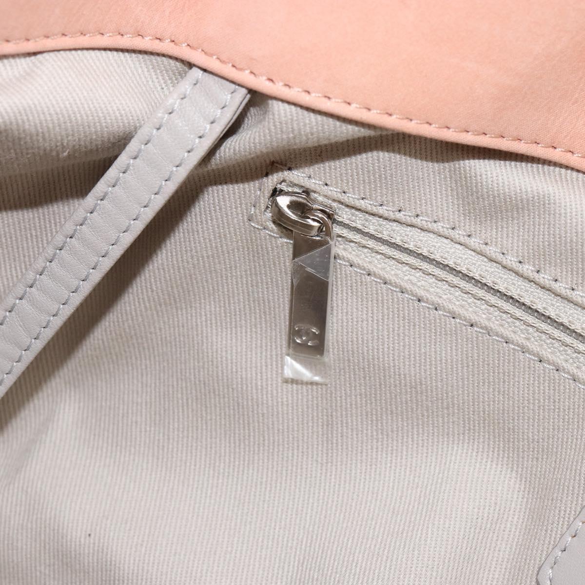 CHANEL Wild Stitch Chain Shoulder Bag Coated Canvas Beige CC Auth 148381