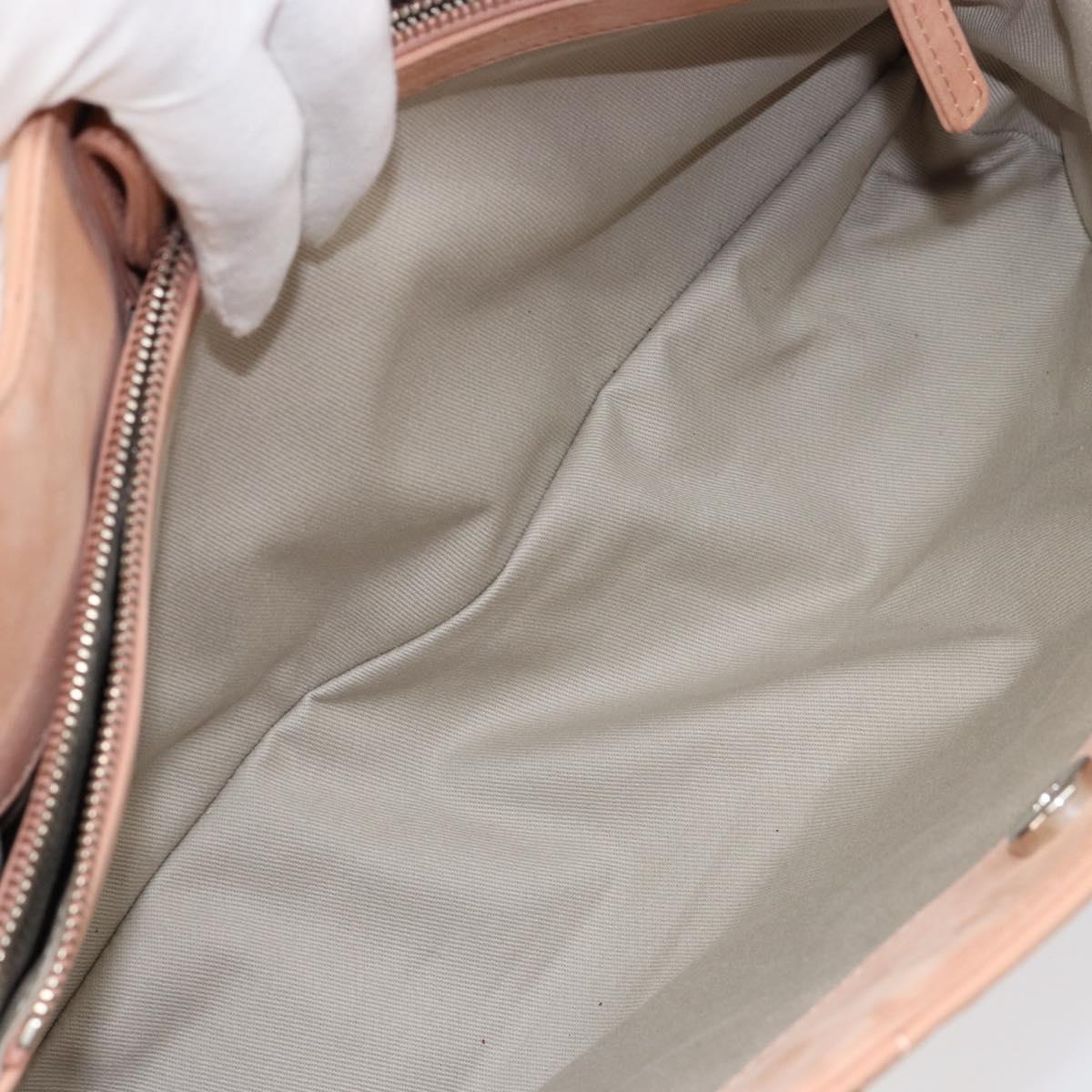 CHANEL Wild Stitch Chain Shoulder Bag Coated Canvas Beige CC Auth 148381