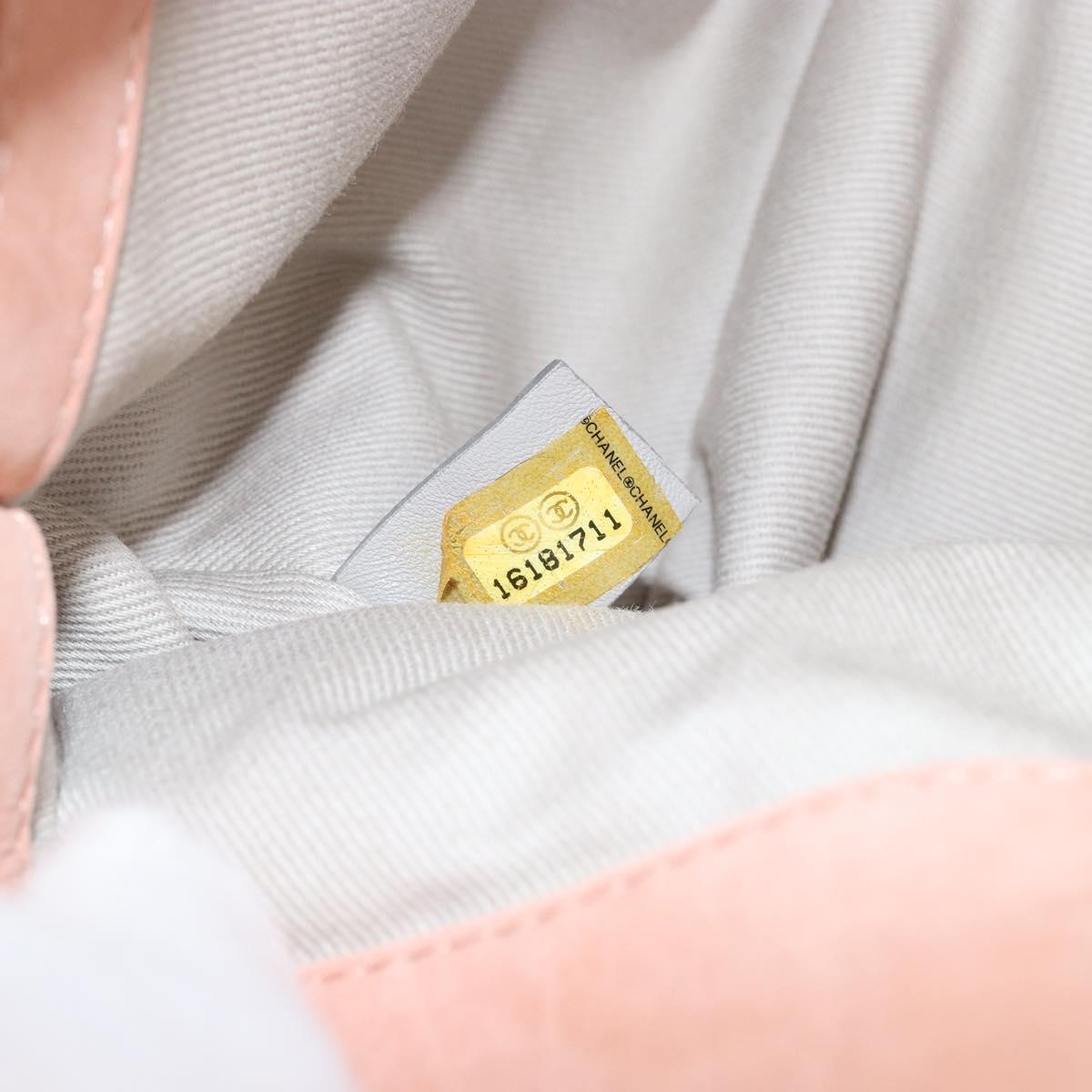 CHANEL Wild Stitch Chain Shoulder Bag Coated Canvas Beige CC Auth 148381