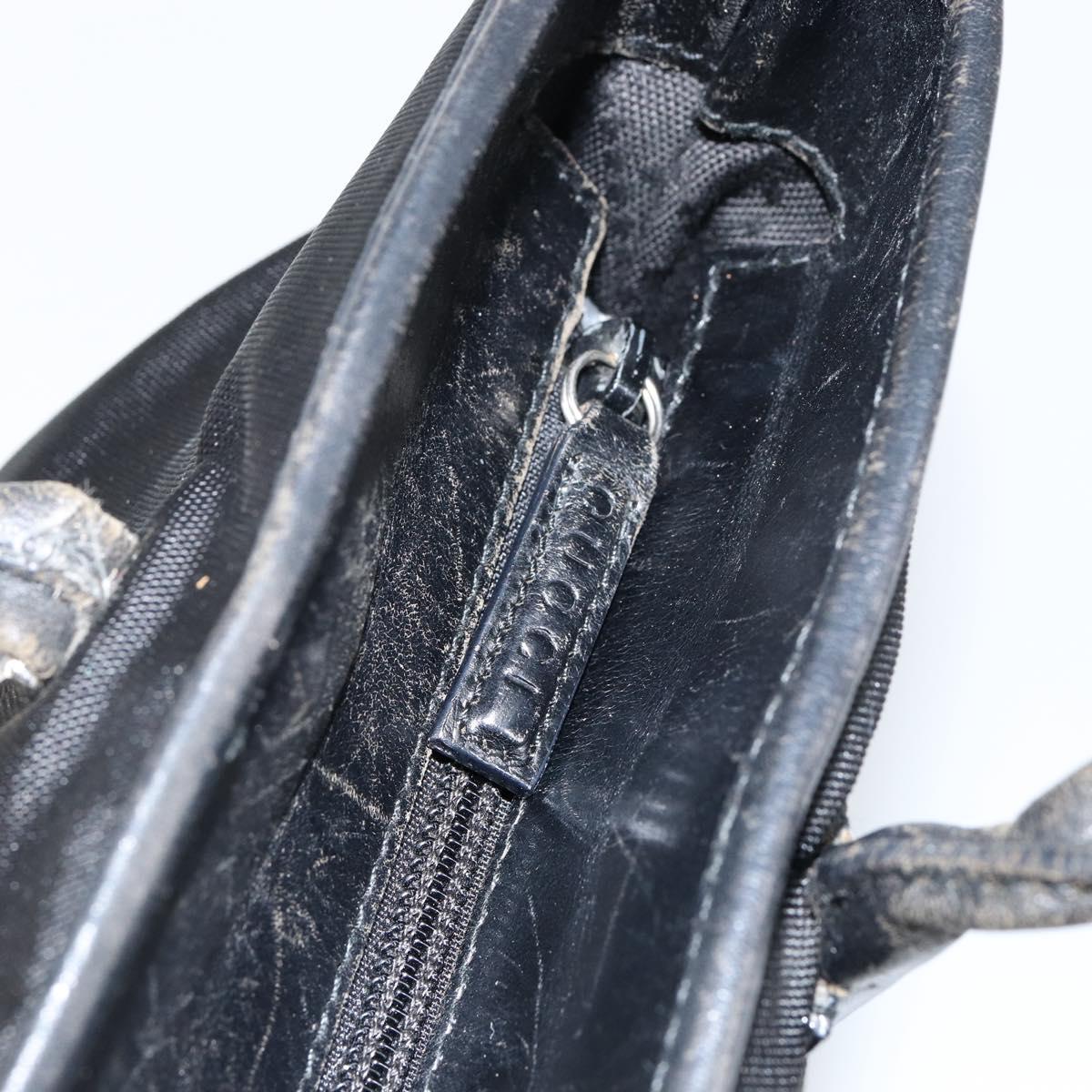 GUCCI Hand Bag Nylon Black Silver 002 2123 0457 Auth 148385