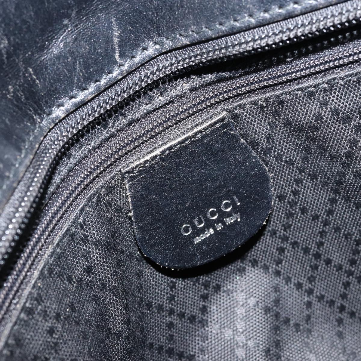 GUCCI Hand Bag Nylon Black Silver 002 2123 0457 Auth 148385