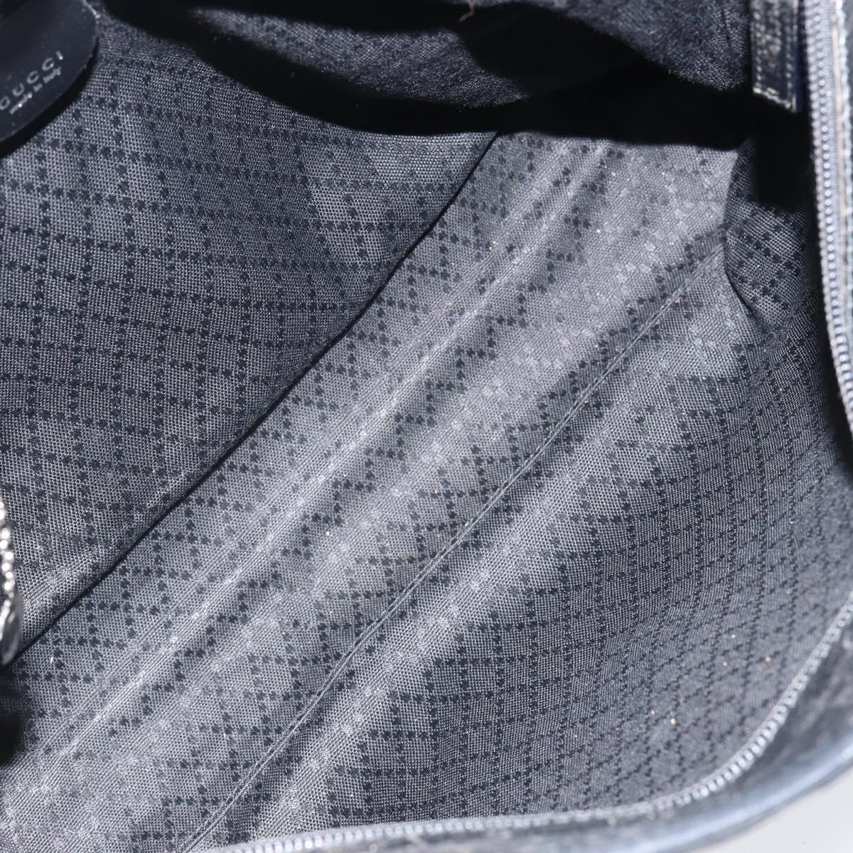 GUCCI Hand Bag Nylon Black Silver 002 2123 0457 Auth 148385