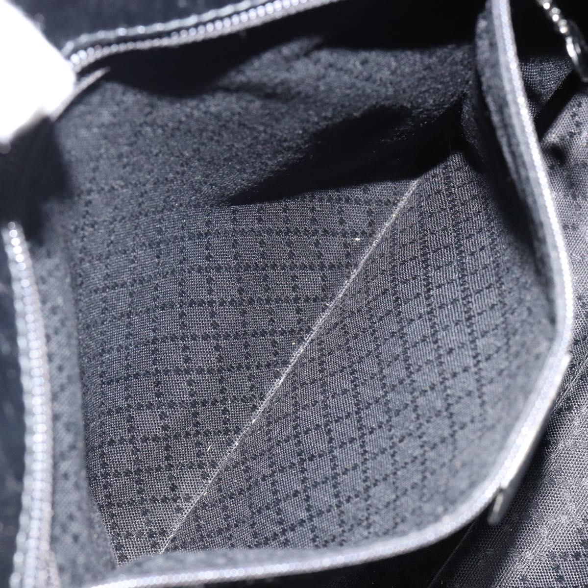 GUCCI Hand Bag Nylon Black Silver 002 2123 0457 Auth 148385