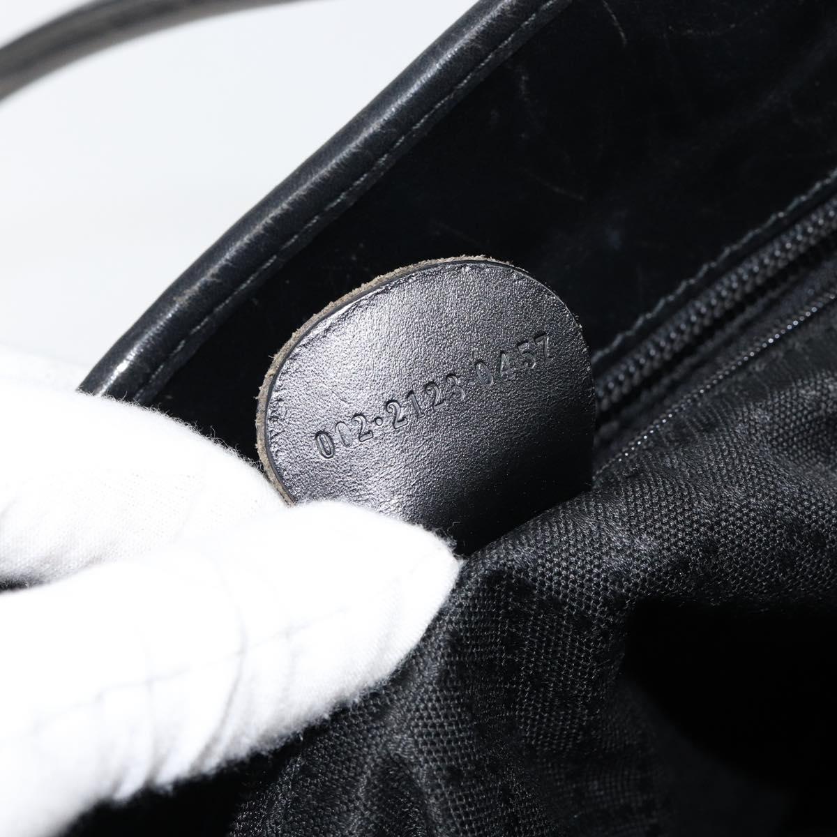 GUCCI Hand Bag Nylon Black Silver 002 2123 0457 Auth 148385