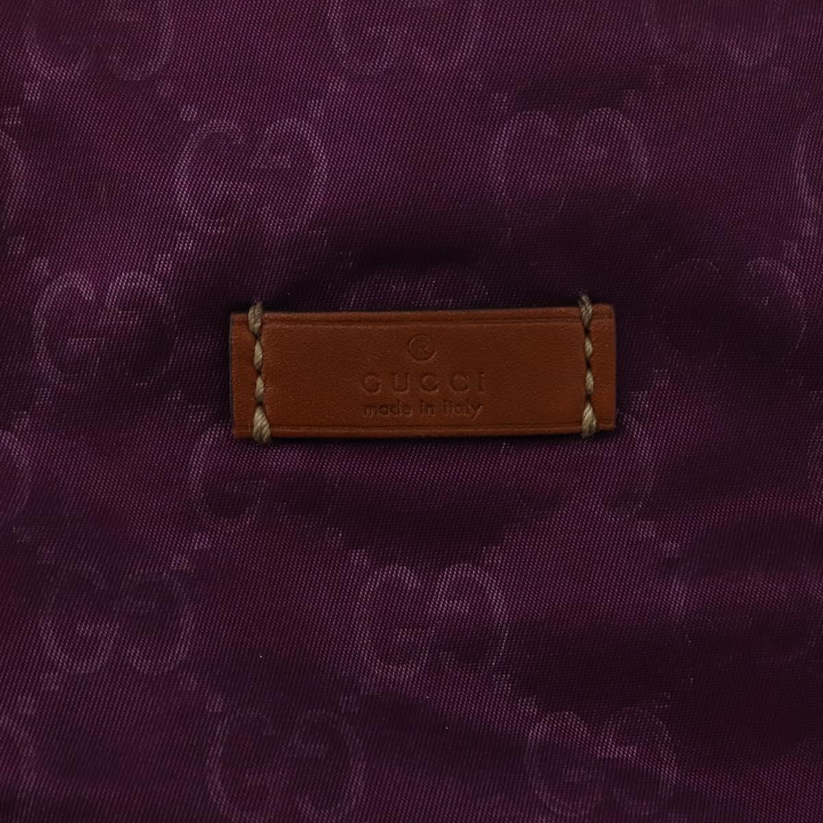 GUCCI GG Nylon Tote Bag Purple Gold 282439 Auth 148387