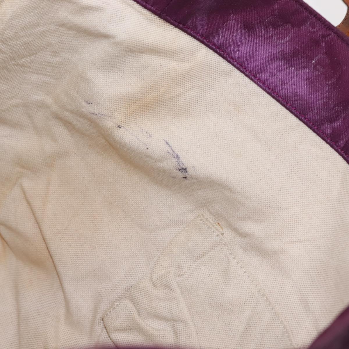 GUCCI GG Nylon Tote Bag Purple Gold 282439 Auth 148387