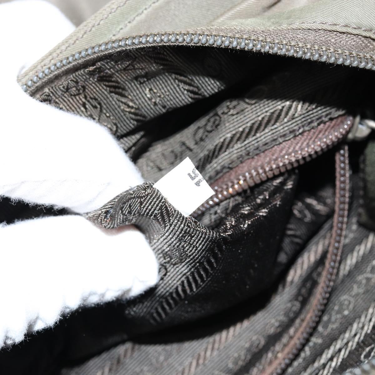 PRADA Tote Bag Nylon Gray Auth 148395