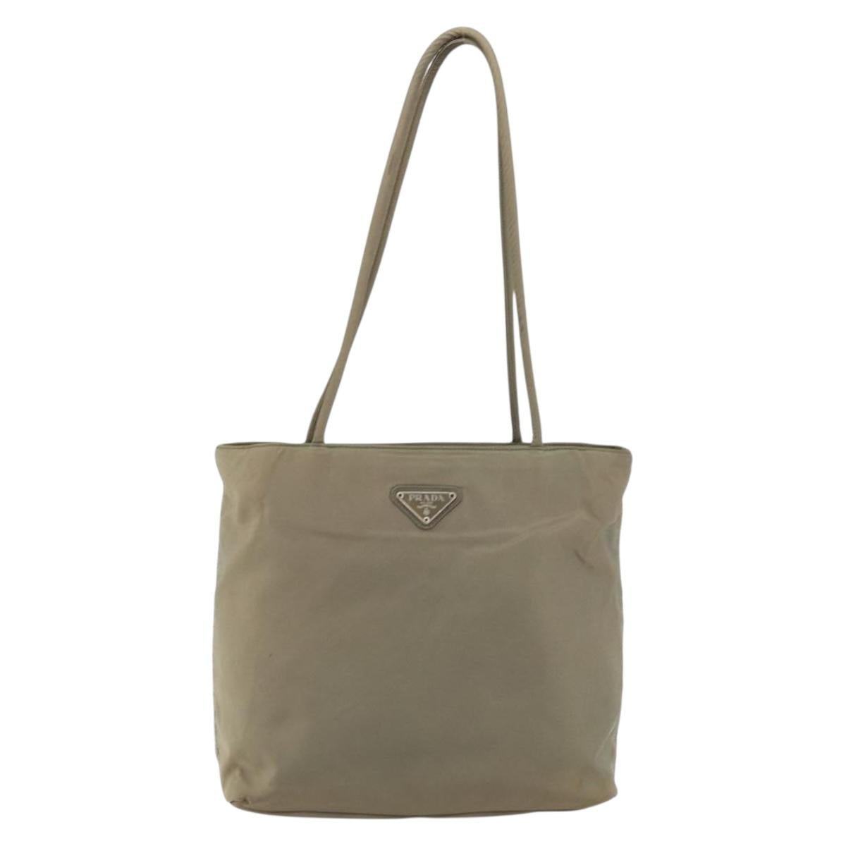 PRADA Tote Bag Nylon Gray Auth 148395