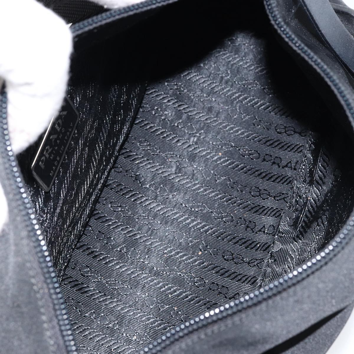 PRADA Shoulder Bag Nylon Black Silver Auth 148396