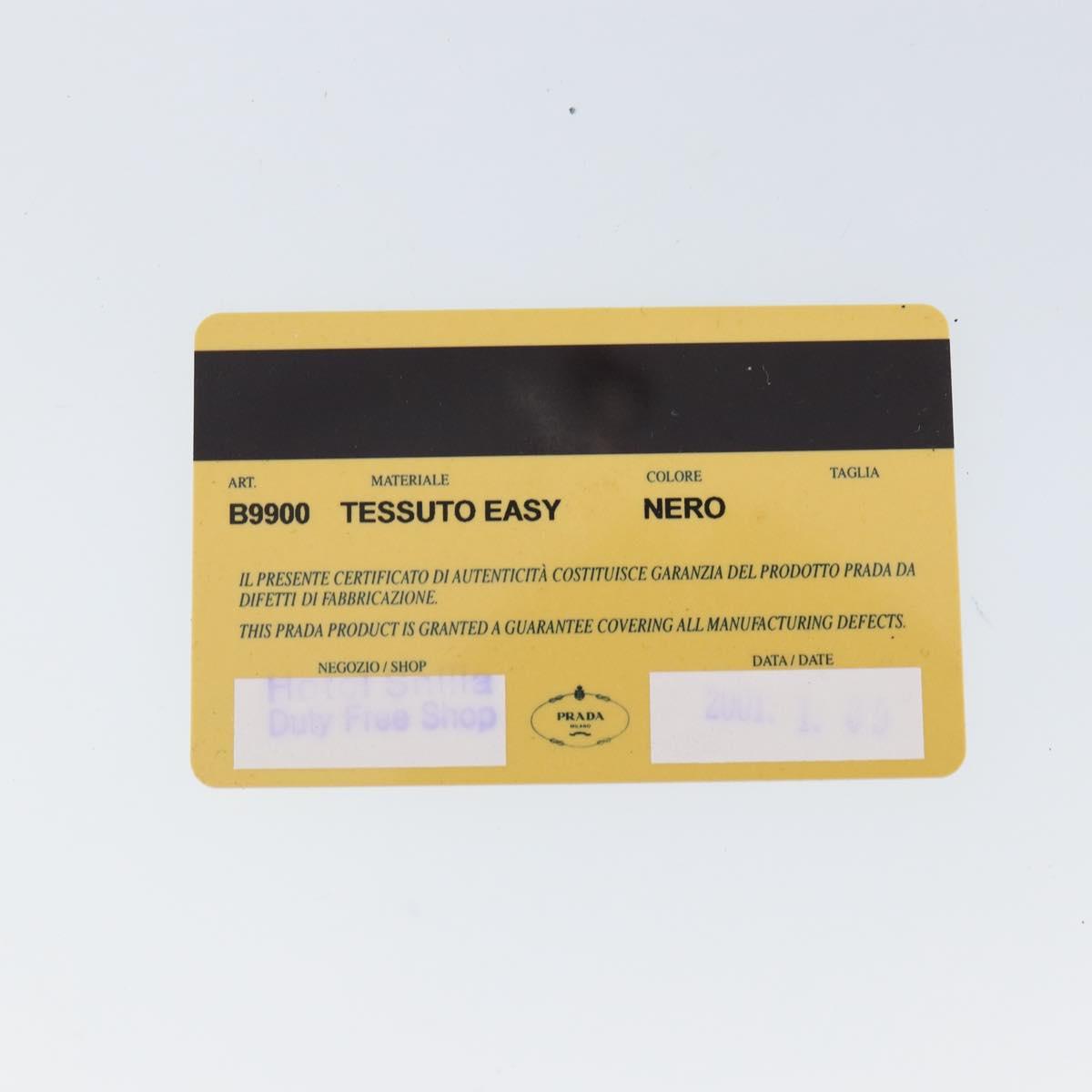 PRADA Shoulder Bag Nylon Black Silver Auth 148396