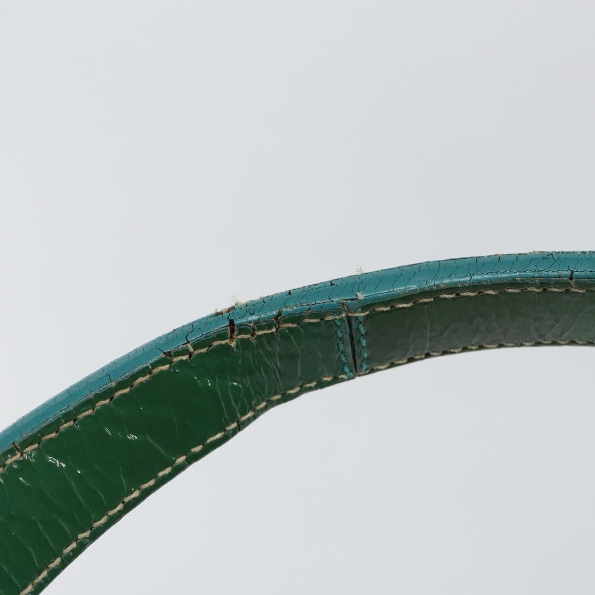 PRADA Shoulder Bag Nylon Turquoise Blue Gold Auth 148398