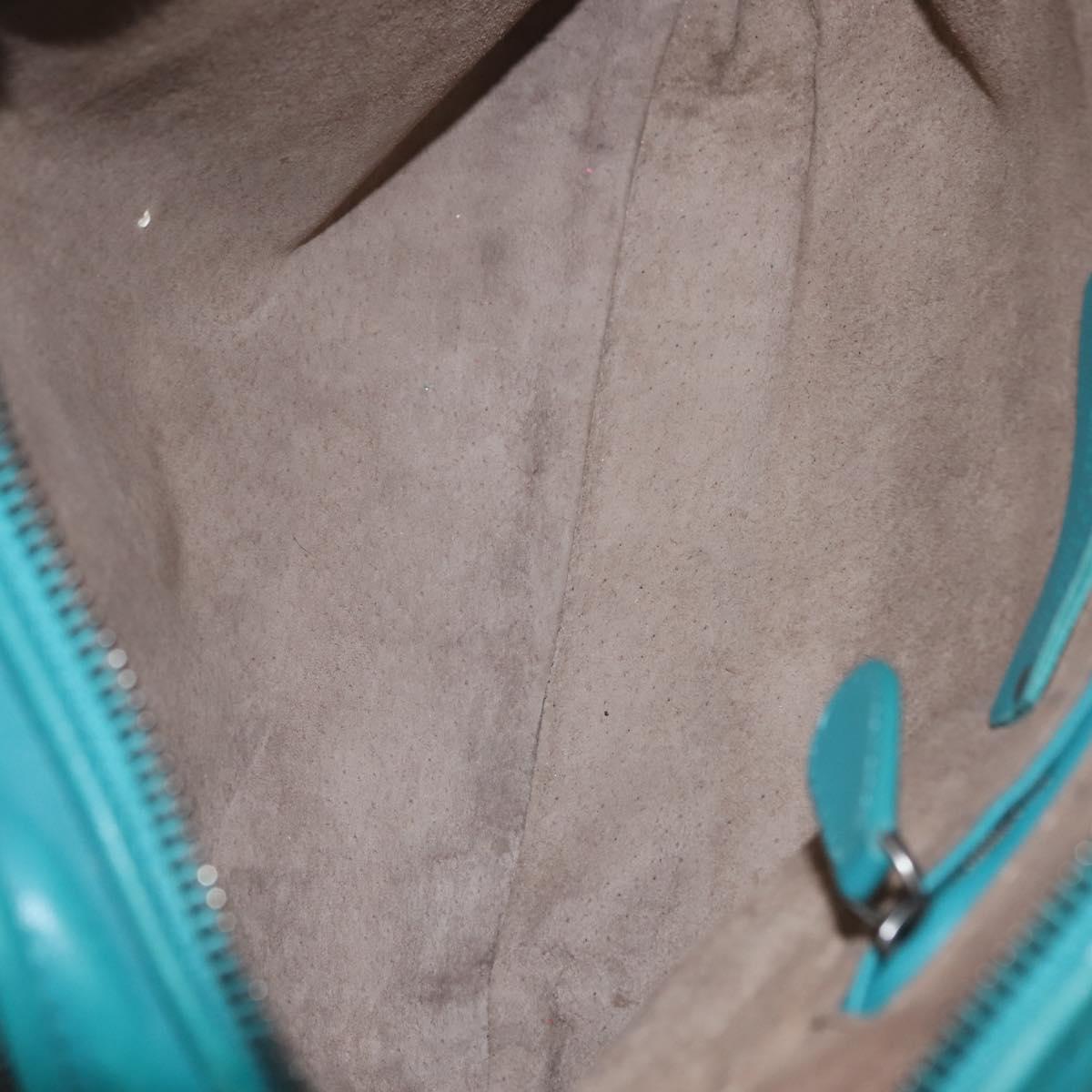 BOTTEGA VENETA INTRECCIATO Shoulder Bag Leather Turquoise Blue Auth 148399