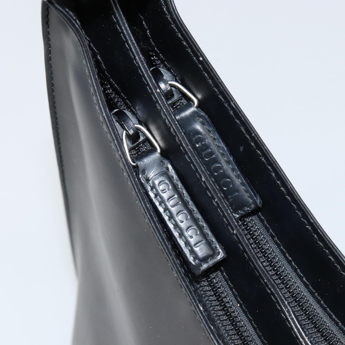 GUCCI Shoulder Bag Leather Black Silver 001 3015 3754 Auth 148401