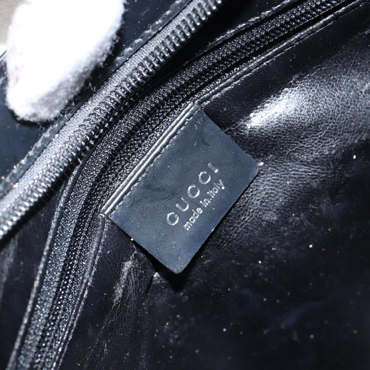 GUCCI Shoulder Bag Leather Black Silver 001 3015 3754 Auth 148401