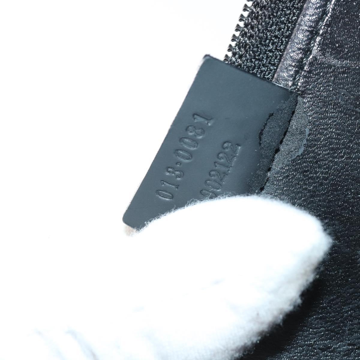 GUCCI GG Canvas Vanity Shoulder Bag 2way Black Gold 013 0081 Auth 148409