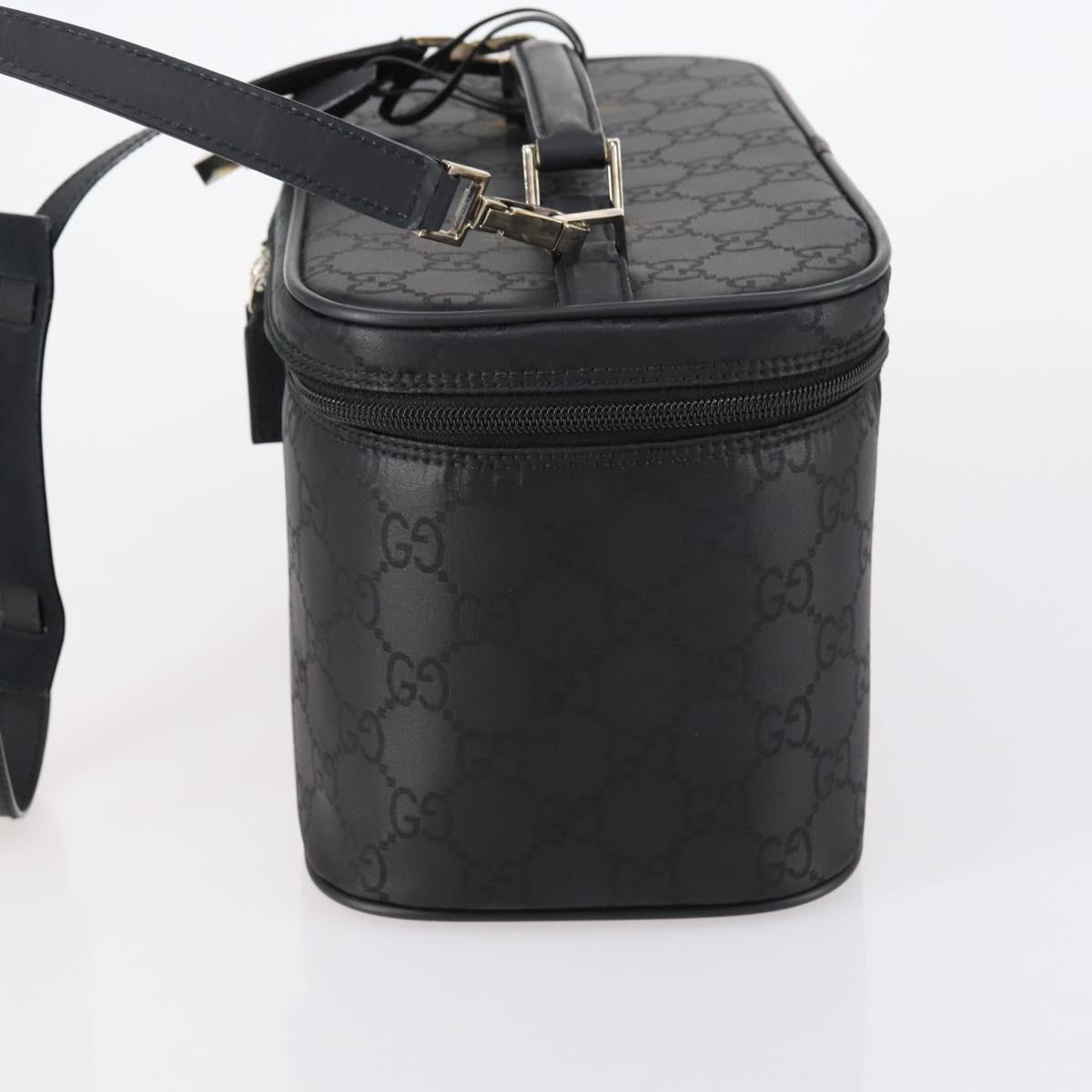 GUCCI GG Canvas Vanity Shoulder Bag 2way Black Gold 013 0081 Auth 148409
