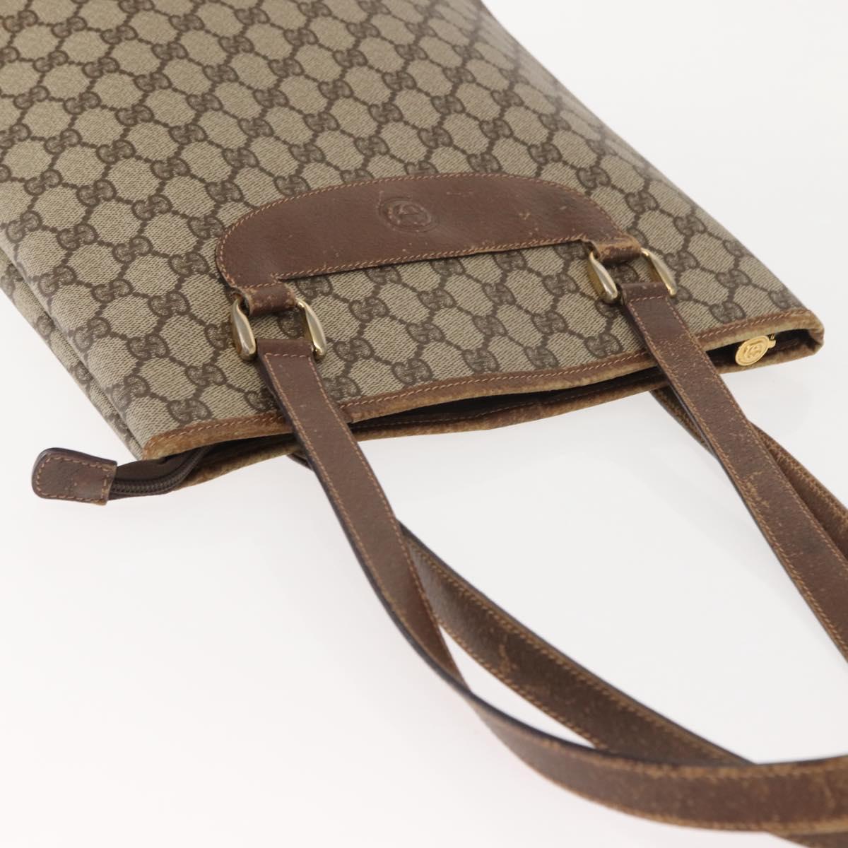 GUCCI GG Supreme Tote Bag PVC Beige Gold 002 39 6130 9411 Auth 148410
