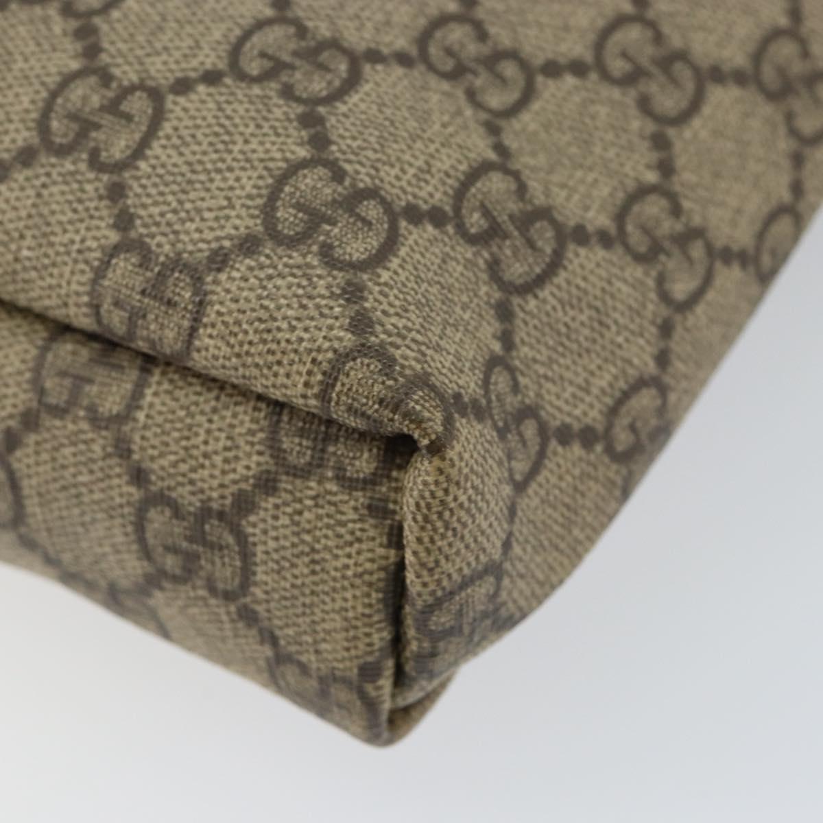 GUCCI GG Supreme Shoulder Bag PVC Beige Gold 223666 Auth 148414