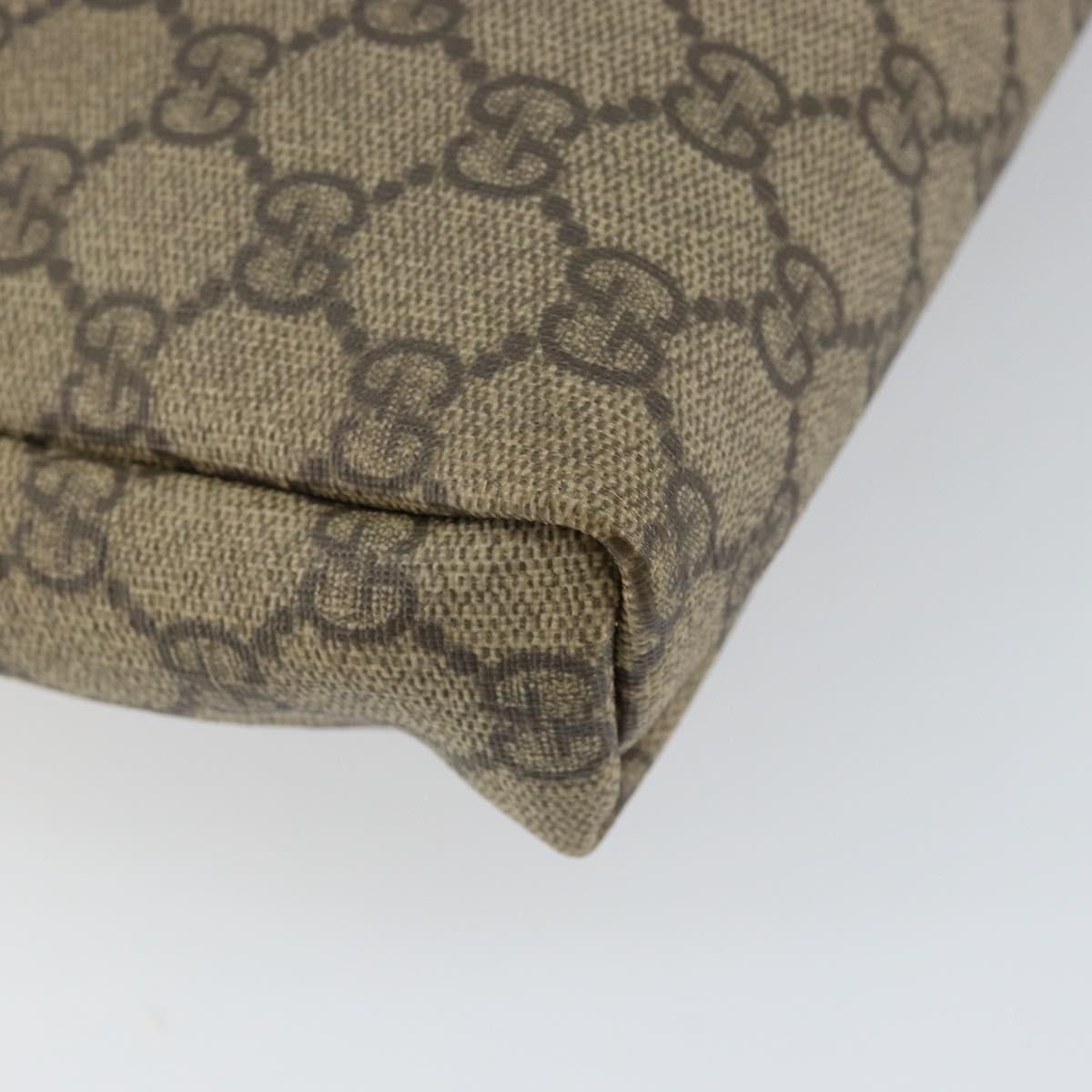 GUCCI GG Supreme Shoulder Bag PVC Beige Gold 223666 Auth 148414