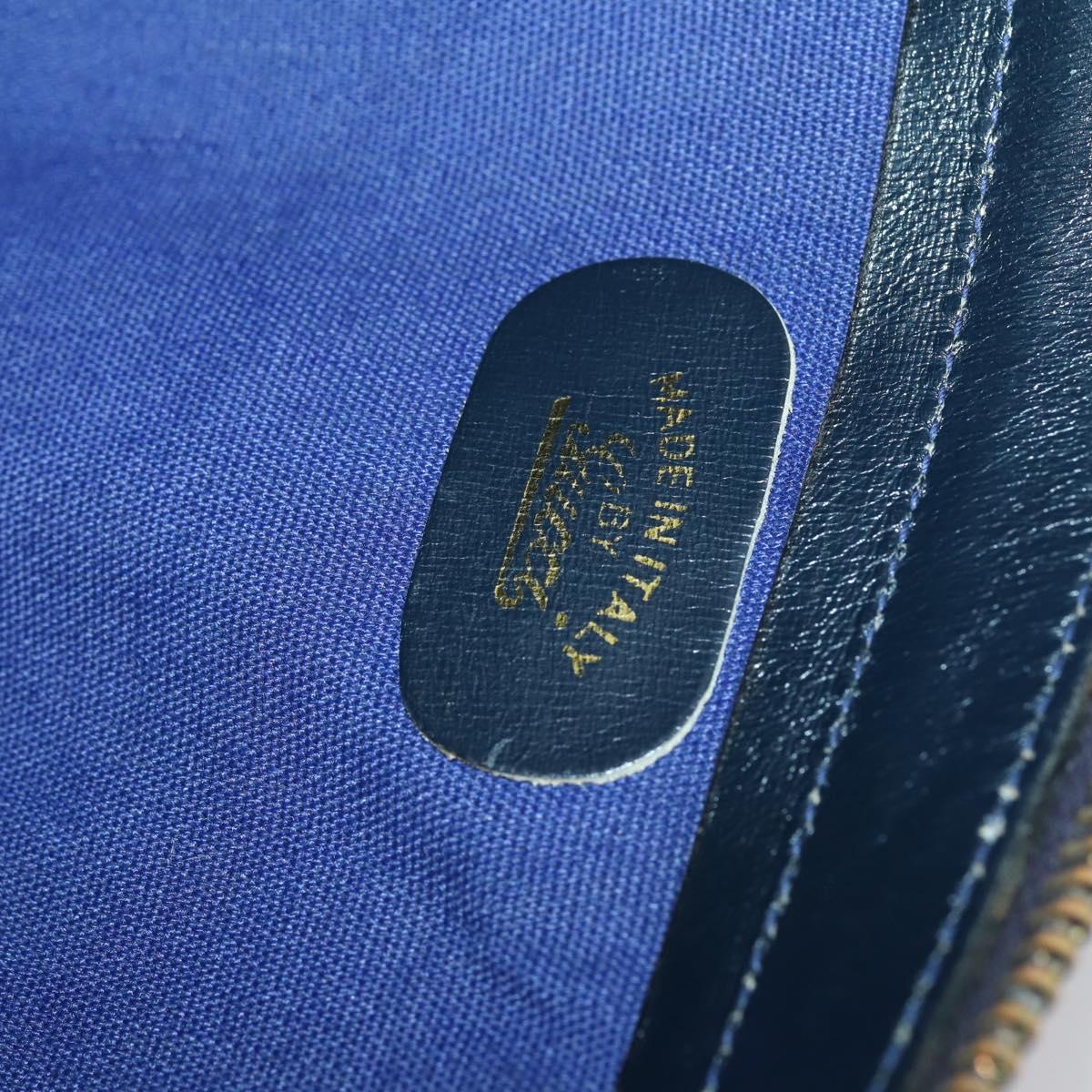 GUCCI GG Canvas Sherry Line Hand Bag Navy Gold Red Auth 148418