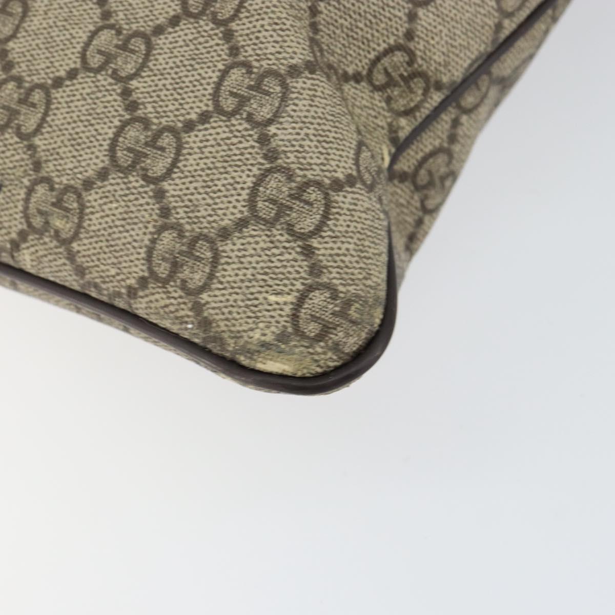 GUCCI GG Supreme Shoulder Bag PVC Beige Gold 201446 Auth 148419