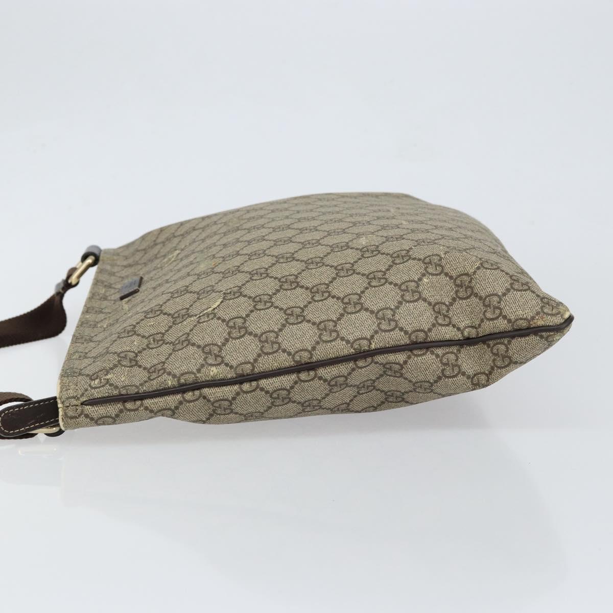 GUCCI GG Supreme Shoulder Bag PVC Beige Gold 201446 Auth 148419