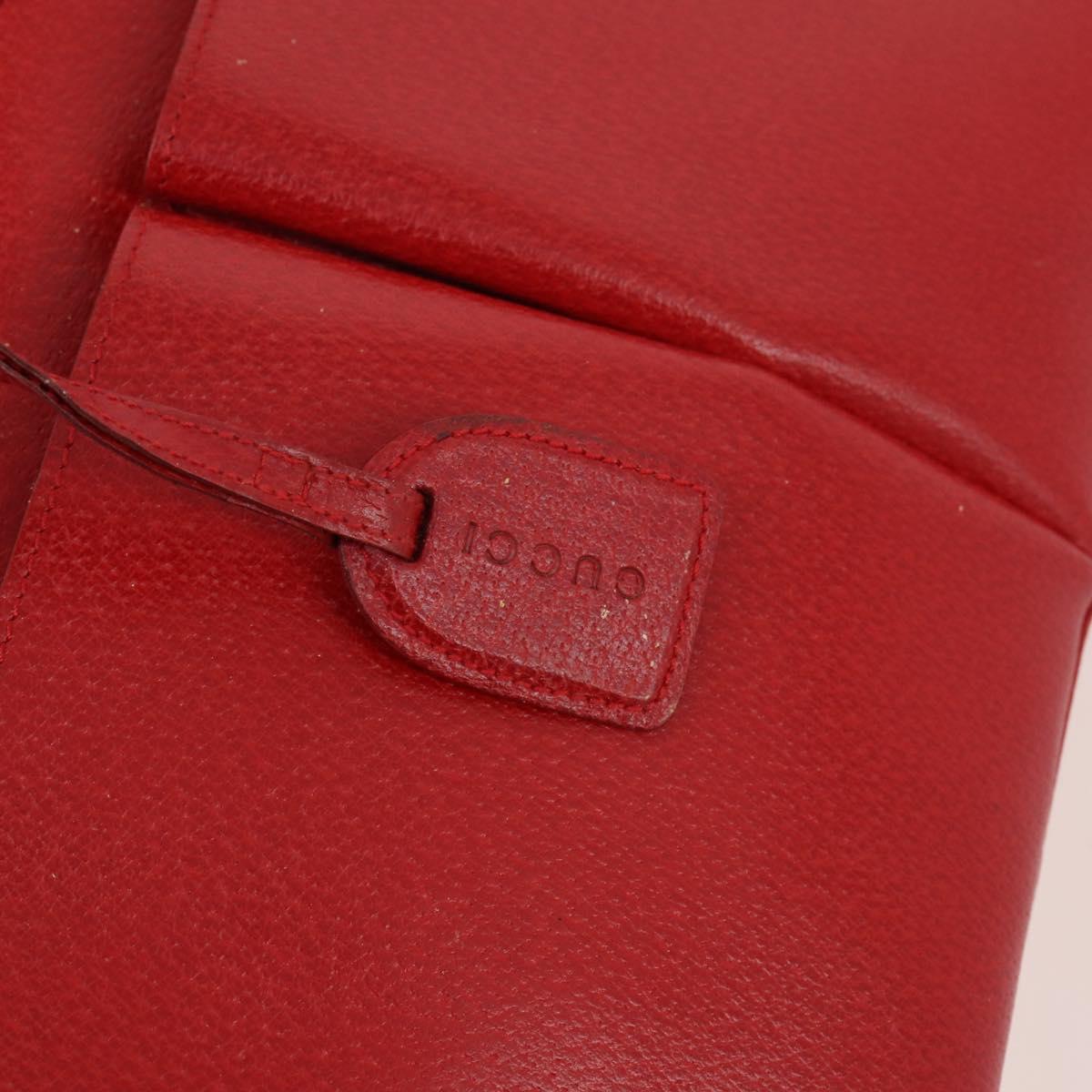 GUCCI Hand Bag Leather Red Auth 148420