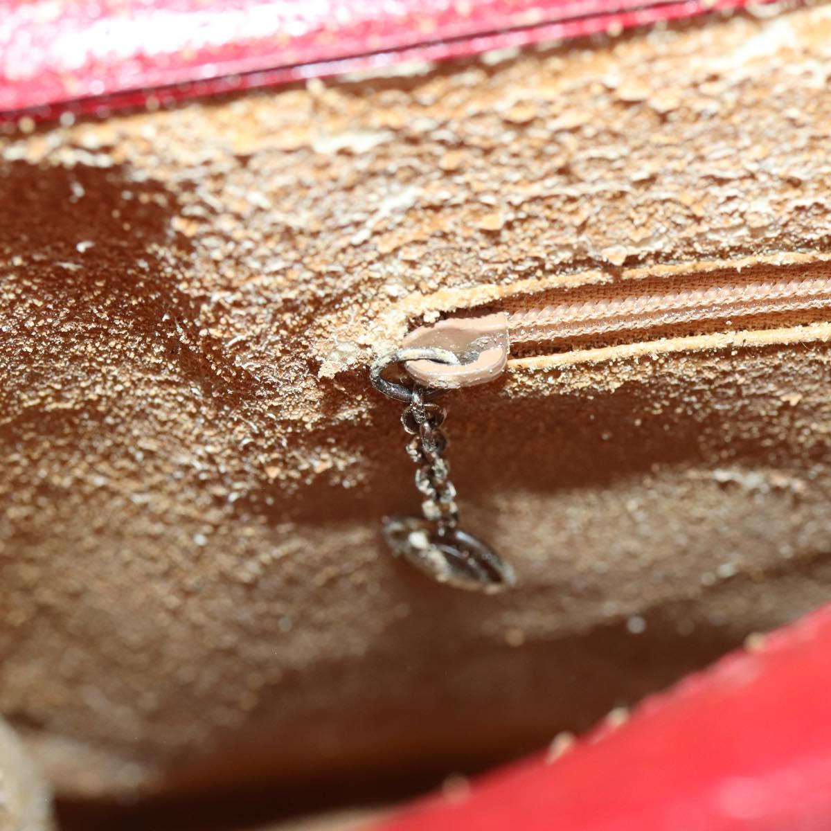 GUCCI Hand Bag Leather Red Auth 148420