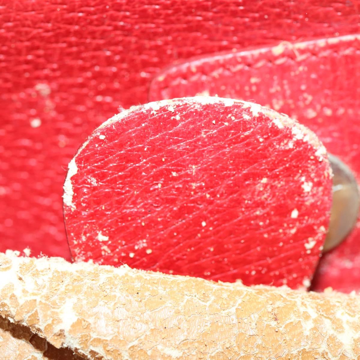 GUCCI Hand Bag Leather Red Auth 148420