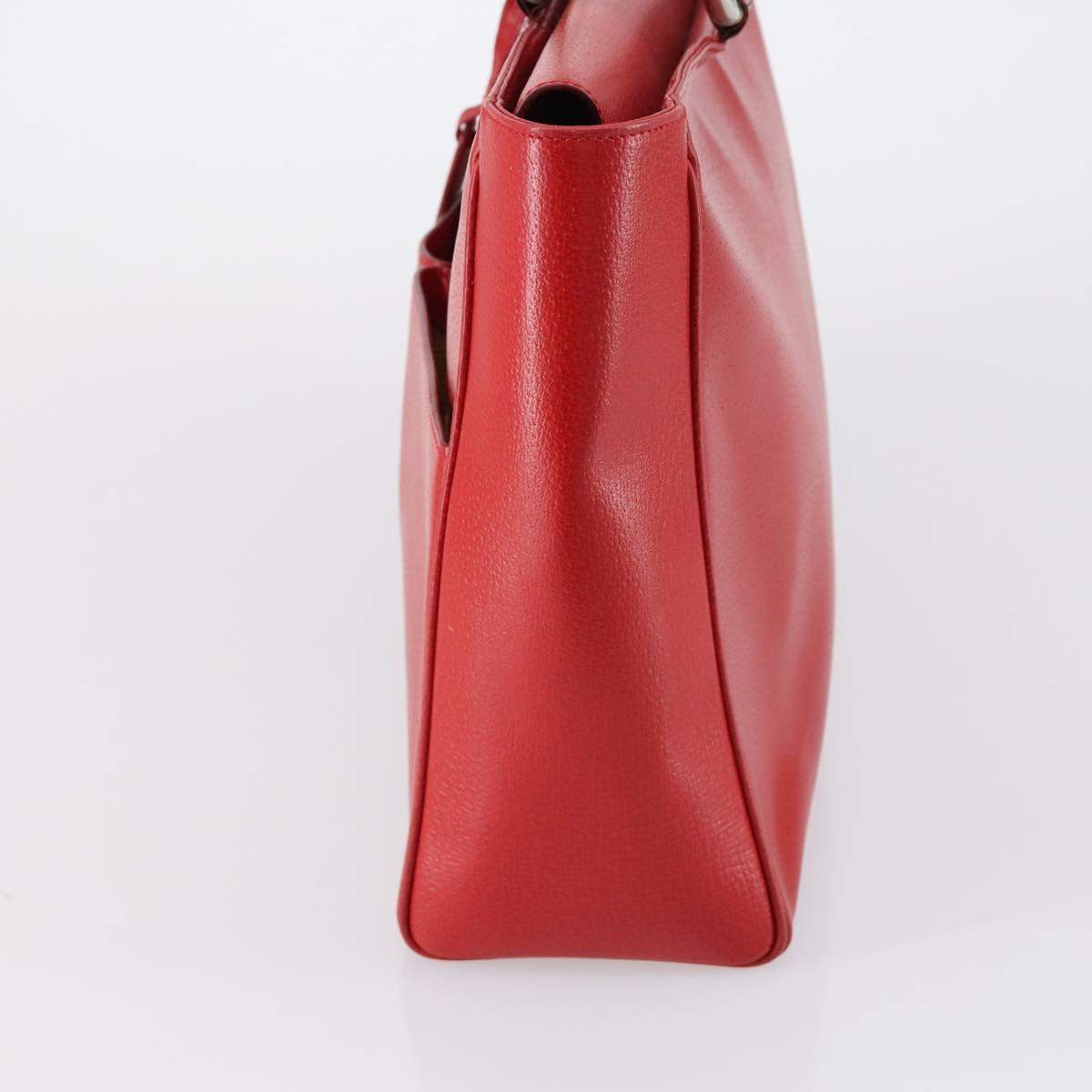 GUCCI Hand Bag Leather Red Auth 148420