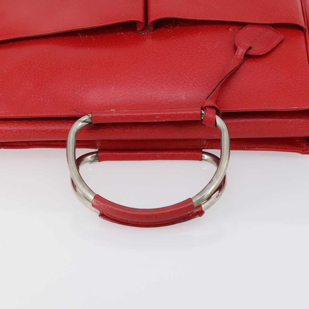GUCCI Hand Bag Leather Red Auth 148420