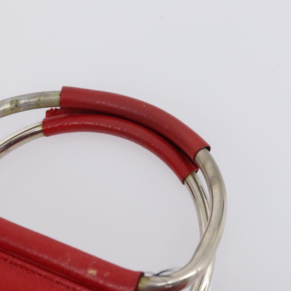 GUCCI Hand Bag Leather Red Auth 148420