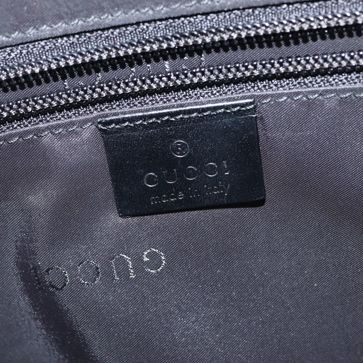 GUCCI Hand Bag Nylon Black Silver Auth 148421