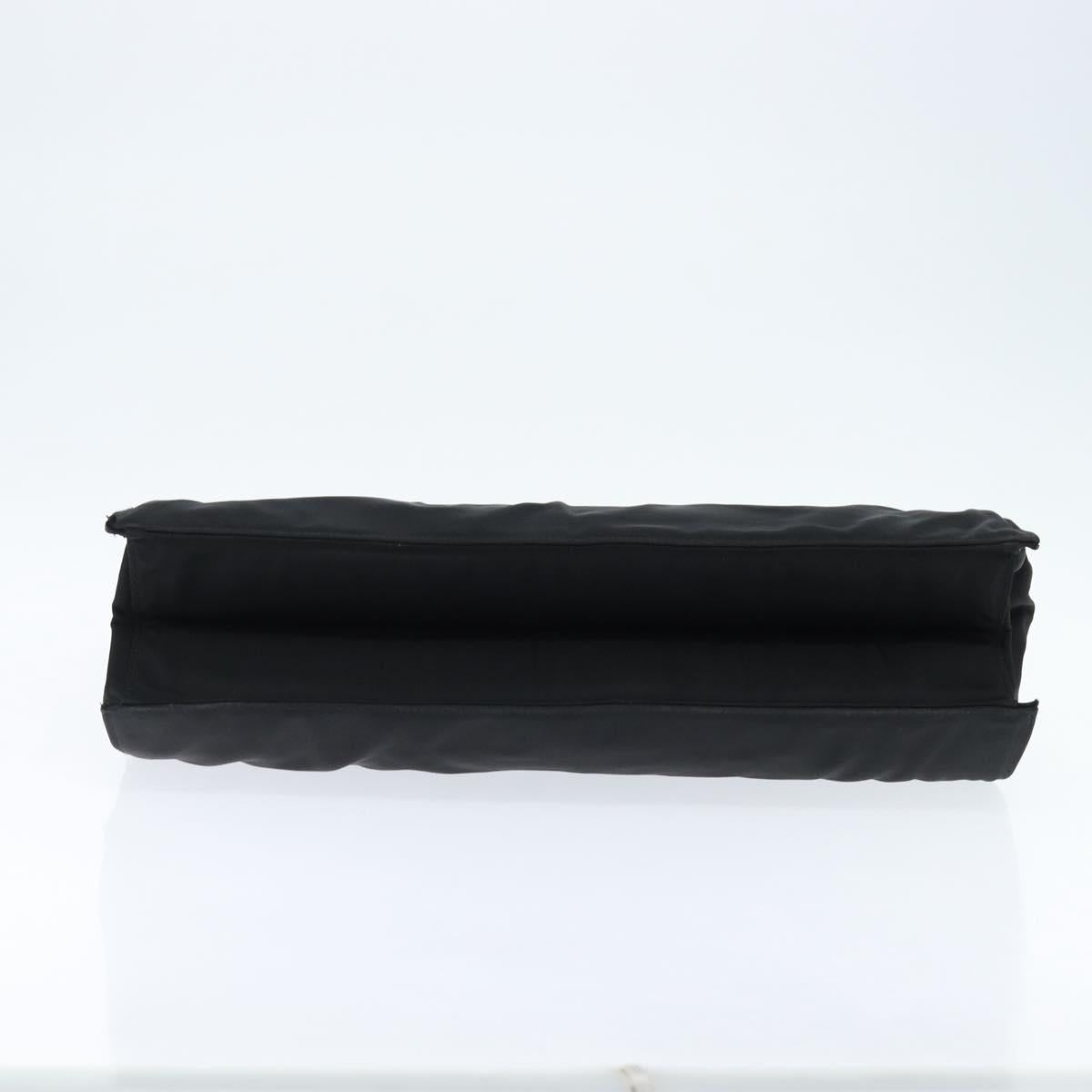 GUCCI Hand Bag Nylon Black Silver Auth 148421