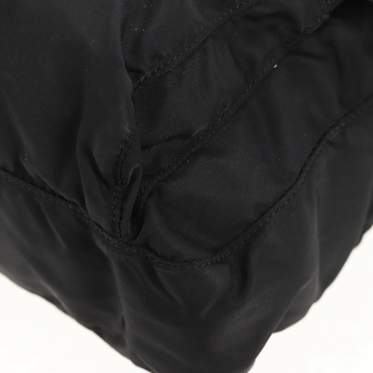 PRADA Shoulder Bag Nylon Black Silver Auth 148424