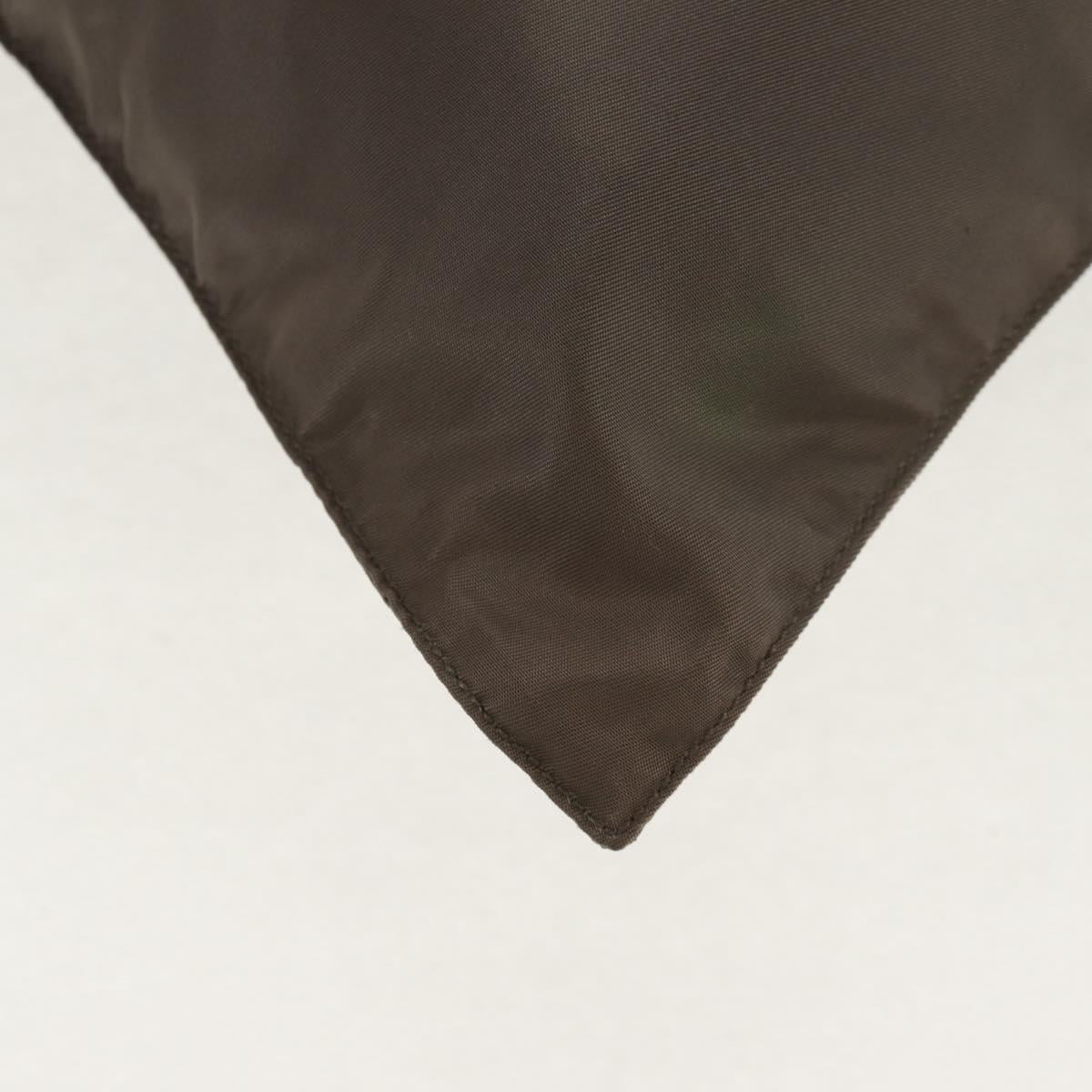 PRADA Tote Bag Nylon Khaki Silver Auth 148428