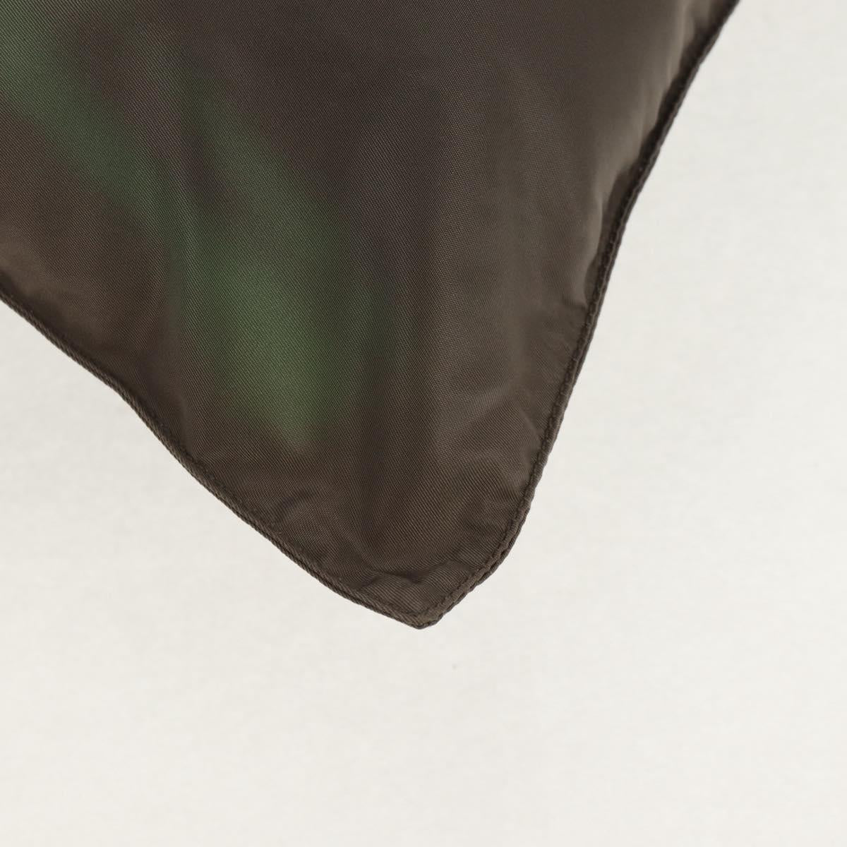 PRADA Tote Bag Nylon Khaki Silver Auth 148428