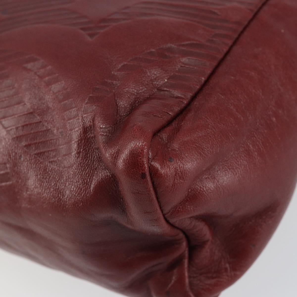 LOEWE Anagram Shoulder Bag Leather Bordeaux Auth 148431