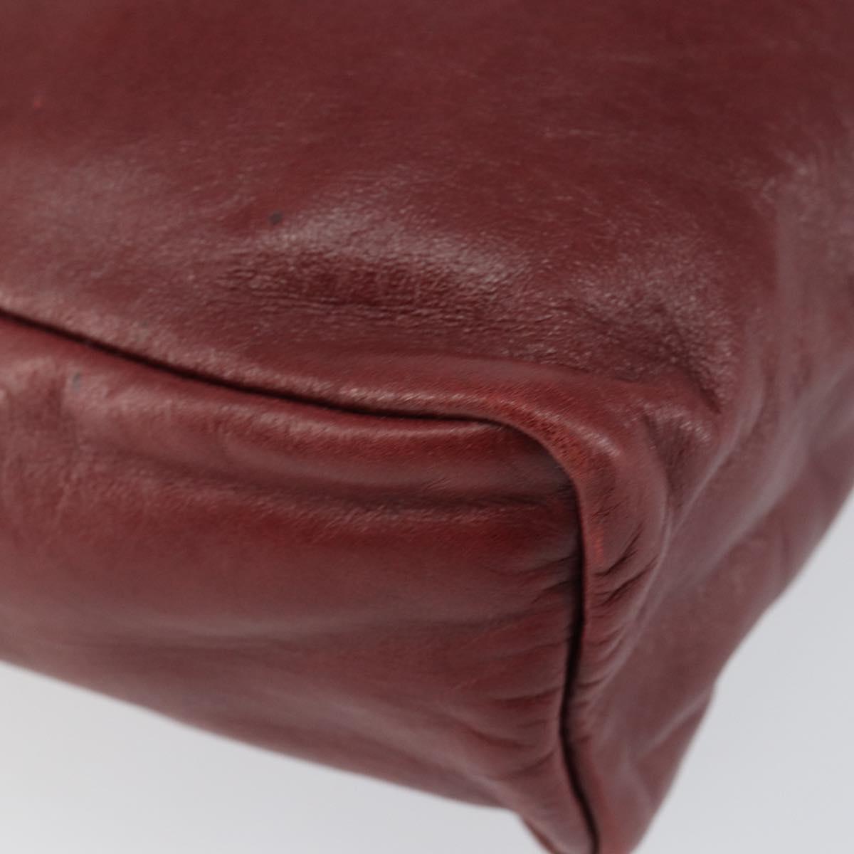 LOEWE Anagram Shoulder Bag Leather Bordeaux Auth 148431