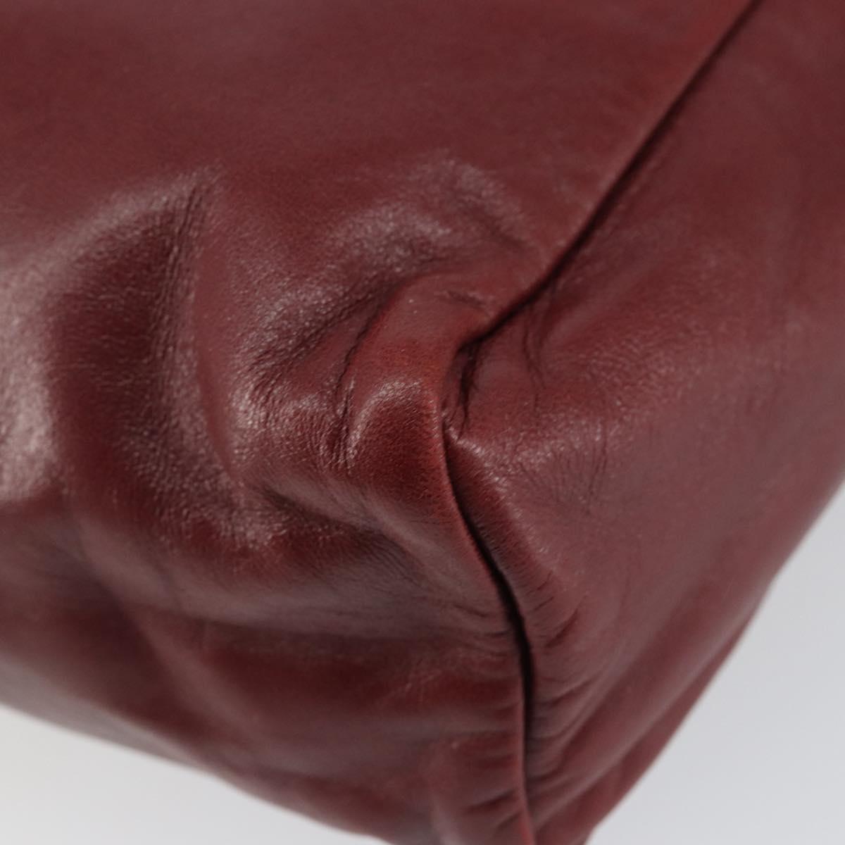 LOEWE Anagram Shoulder Bag Leather Bordeaux Auth 148431