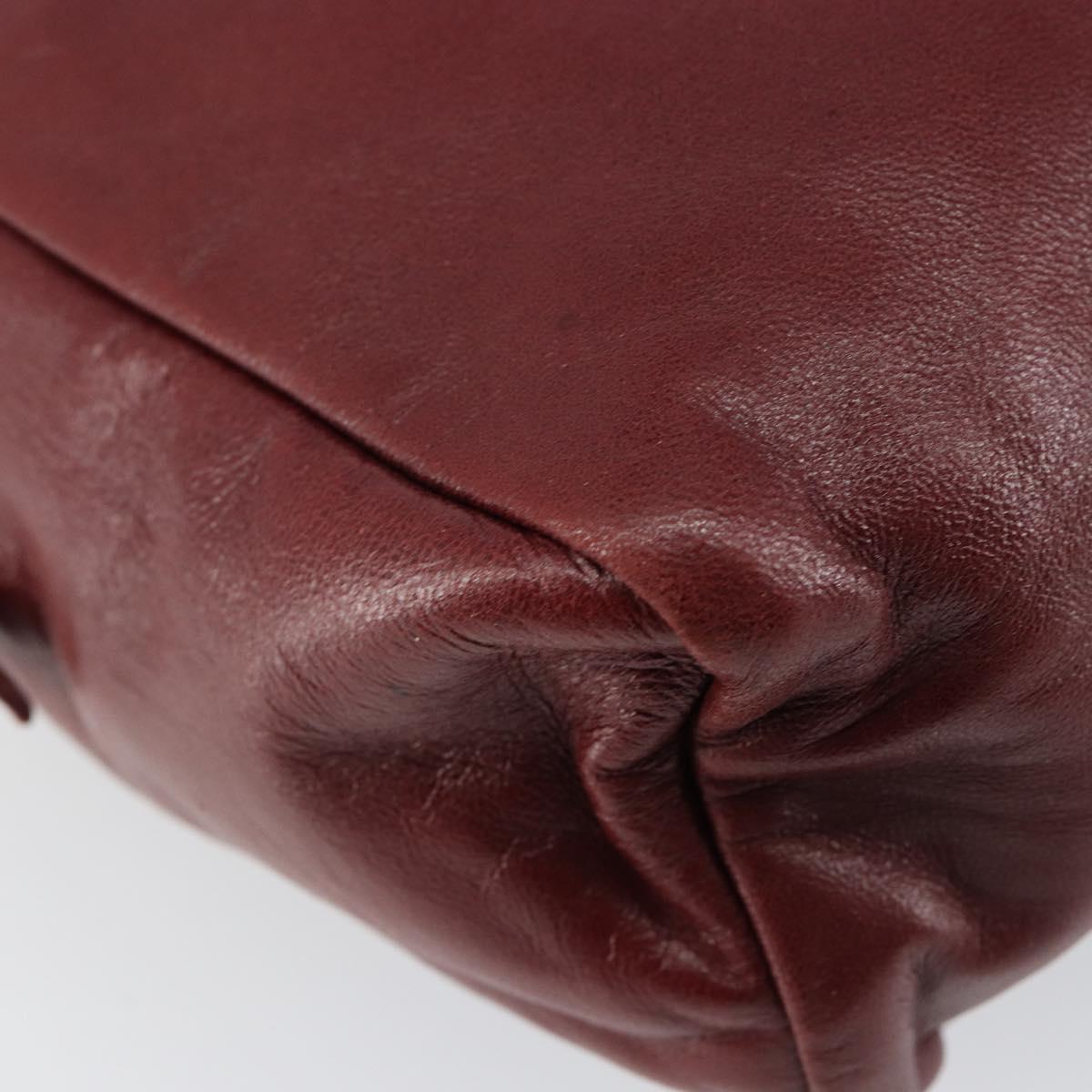 LOEWE Anagram Shoulder Bag Leather Bordeaux Auth 148431