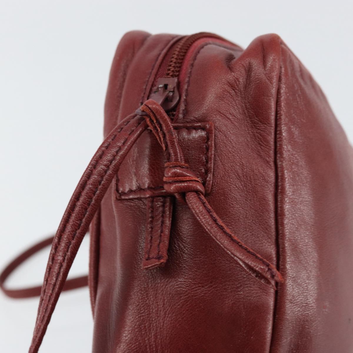 LOEWE Anagram Shoulder Bag Leather Bordeaux Auth 148431