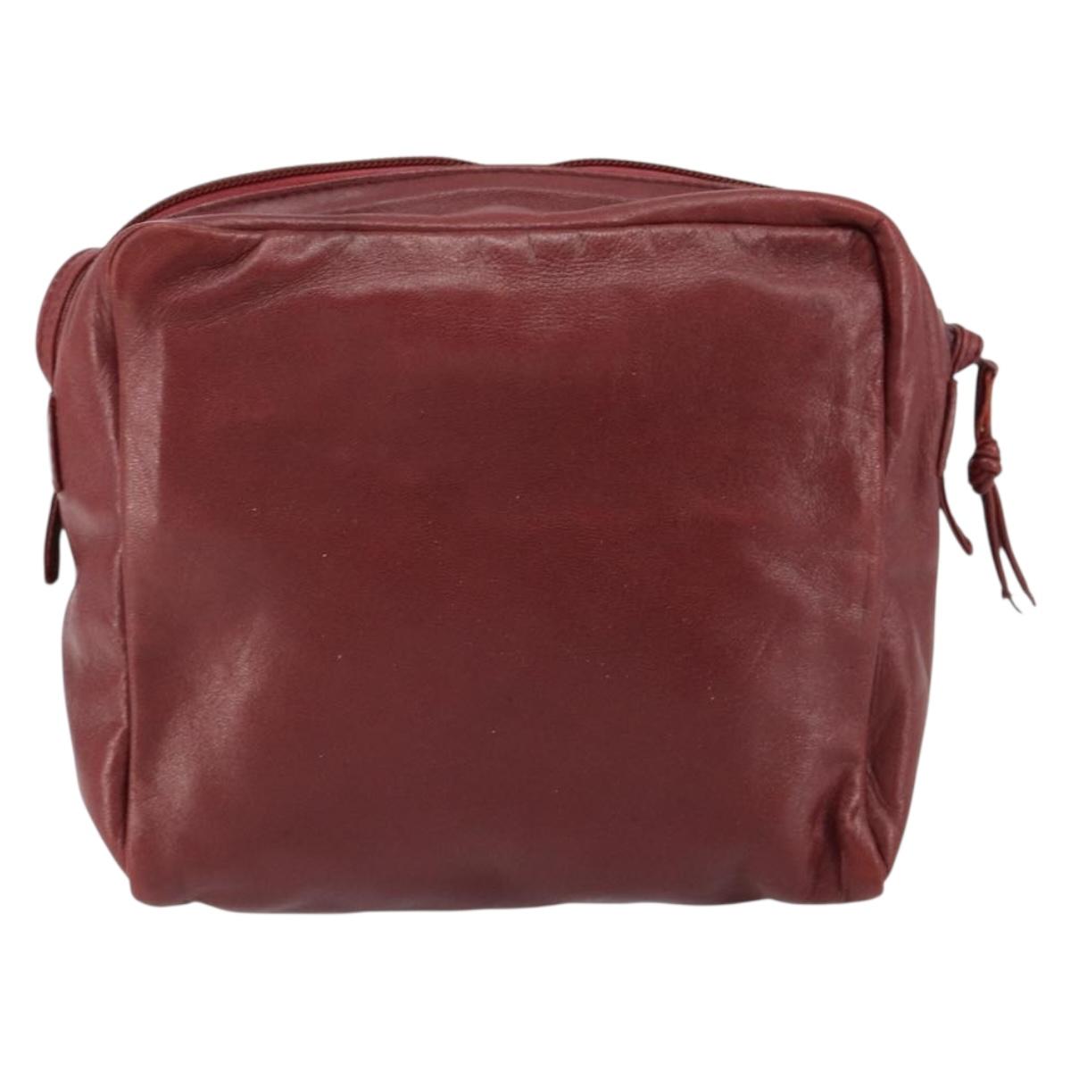 LOEWE Anagram Shoulder Bag Leather Bordeaux Auth 148431